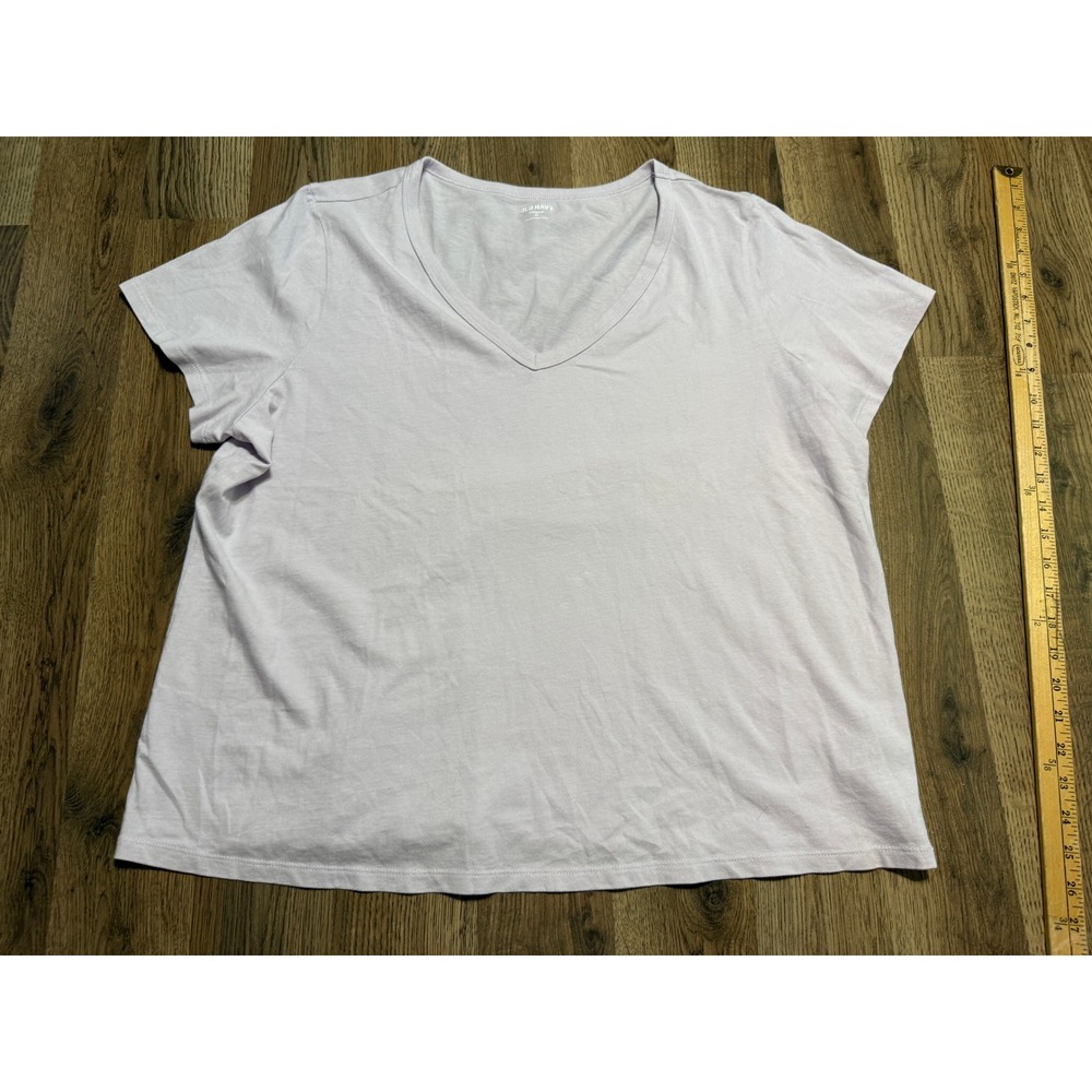 Old Navy Shirt Womens Size XL Light Purple V-neck Short Sleeve Casual